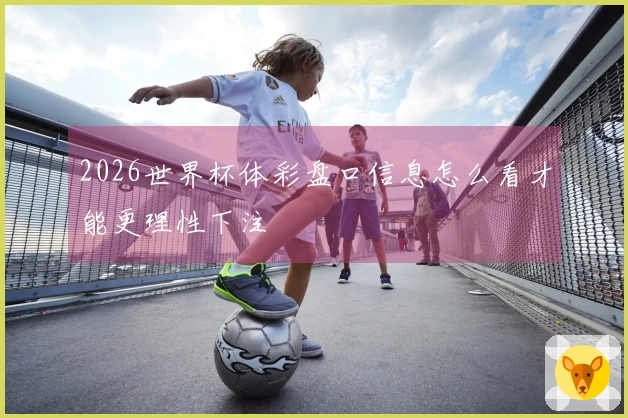 2026世界杯体彩盘口信息怎么看才能更理性下注